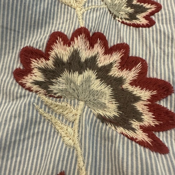 Desigual Blue Long Striped Floral Tunic S  EUC embroidery - Picture 9 of 10